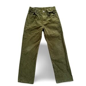 Boy’s Janie and Jack Olive Green Corduroy Straight Leg Pants size 8